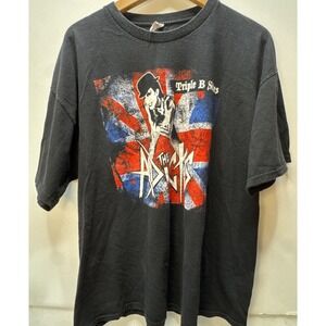VTG Y2K The Adicts UK Punk Band T-shirt XXL Black Graphic Alstyle Heavyweight